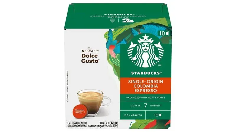 CAFE ESPECIAL DOLCE GUSTO RST STARBUCKS COLOMBIA 10 CAPSULAS 55G