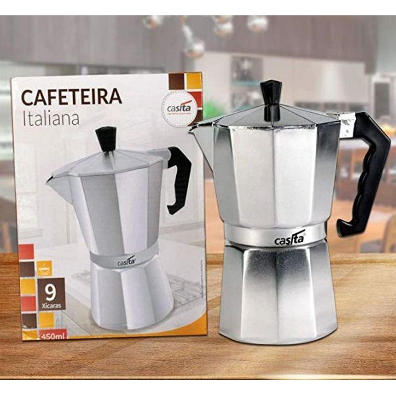 CAFETEIRA TP ITALIANA ALUM CASITA 9 XICARAS - Super Tem