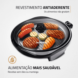 Grill Redondo Cook & Grill 40, Mondial, Preto, 1270W, 127V - G-03