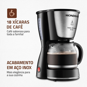 CAFETEIRA MONDIAL DOLCE AMORE INOX 18X 127V