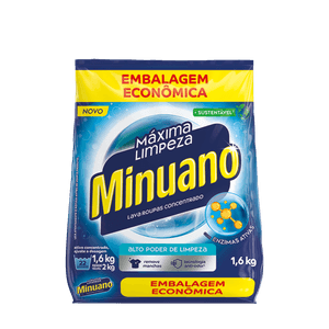 Sabão em pó Minuano Máxima Limpeza Embalagem Econômica 1,6Kg