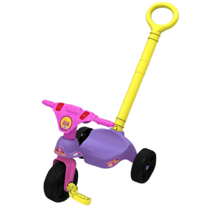 Triciclo Infantil Oncinha Racer com empurrador Para Crianças 2+ Anos Seguro, Leve e Divertido, Com Alças e Apoio para Pés