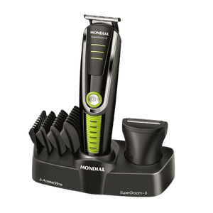 Máquina de Cortar Cabelo E Aparador de Pelos Mondial Body Groom BG-04, Bivolt, Preto E Verde